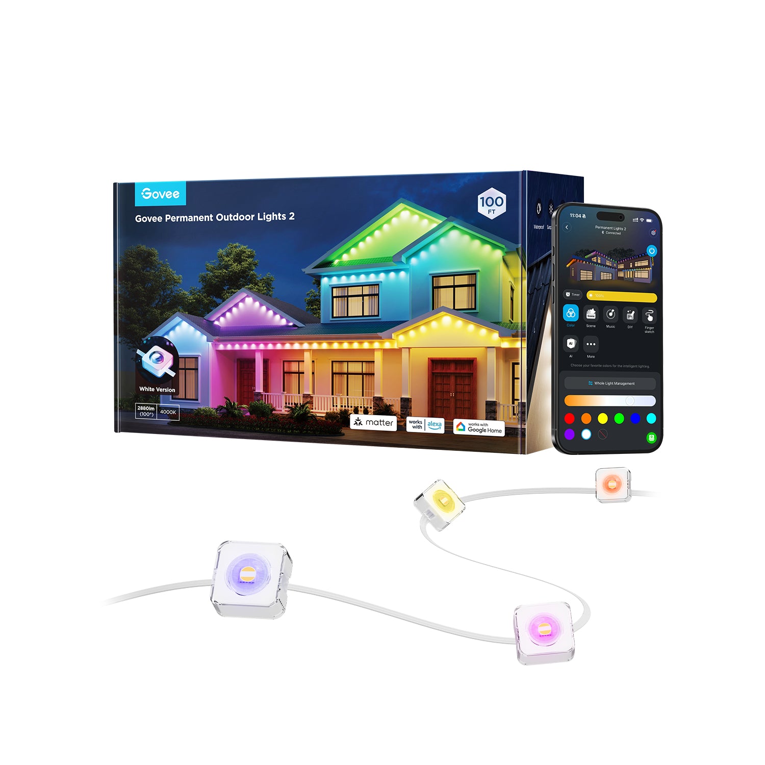 Govee H705E311 LED-Aussenleuchte – 36 V, Wi‑Fi/Bluetooth, Alexa, Google Assistant, Apple HomeKit