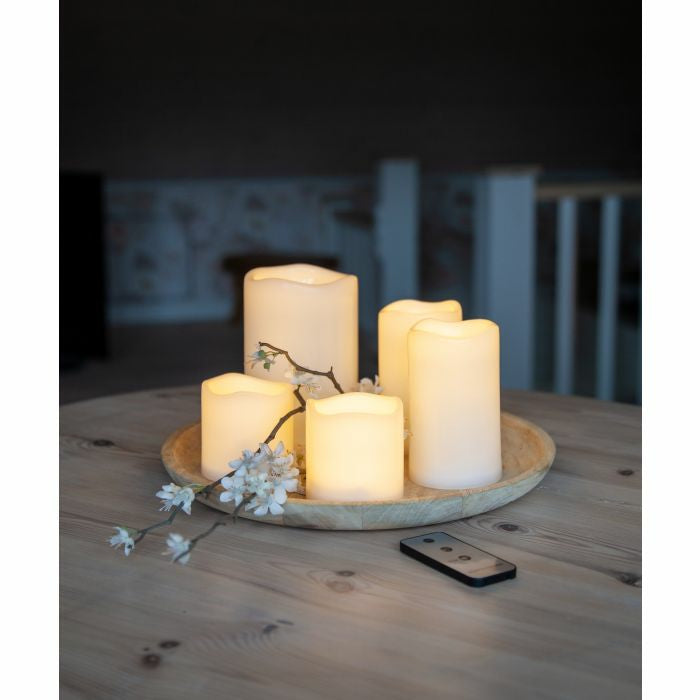 EGLO LED Kerzen – 5-teilig – Ø 10 × 15 cm – Kunststoff, beige