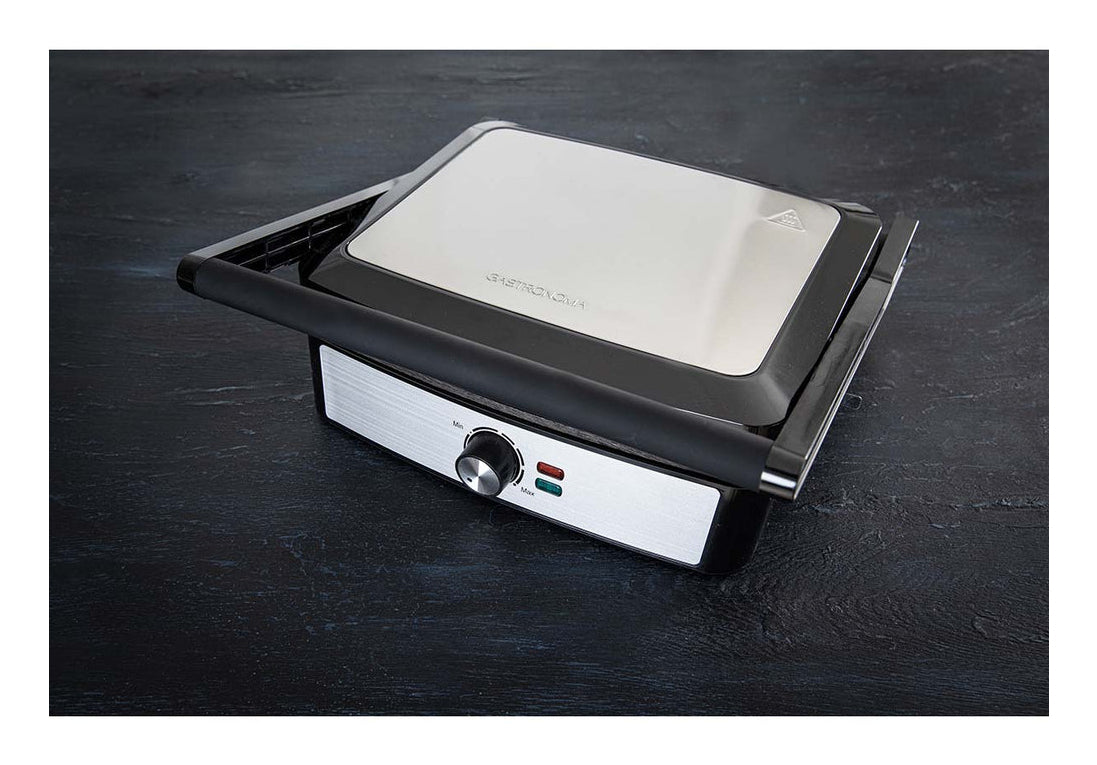 Gastronoma Tischgrill 18240001 – 29×23 cm Kochfläche, 2 200 W – Schwarz/Edelstahl