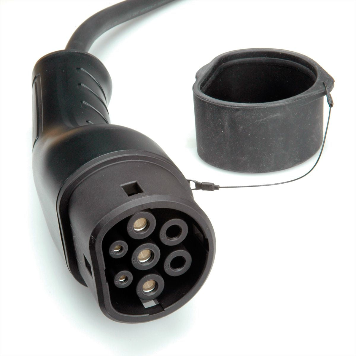 ROLINE EV-Ladekabel Stromkabel – Typ 2–Typ 2, 1-phasig 32 A 7,4 kW, 5 m, IP65, Schwarz