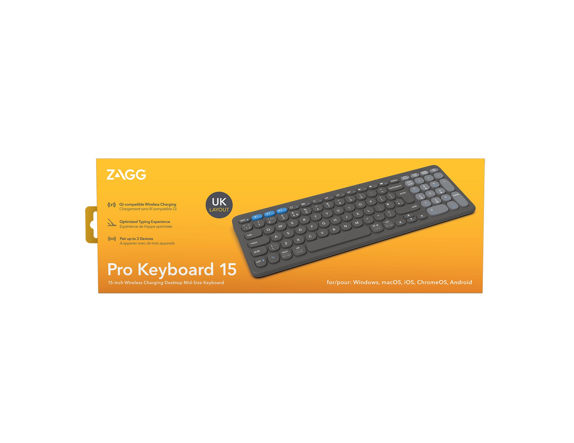 ZAGG Pro Tastatur, UK-Layout (EN), Dunkelgrau