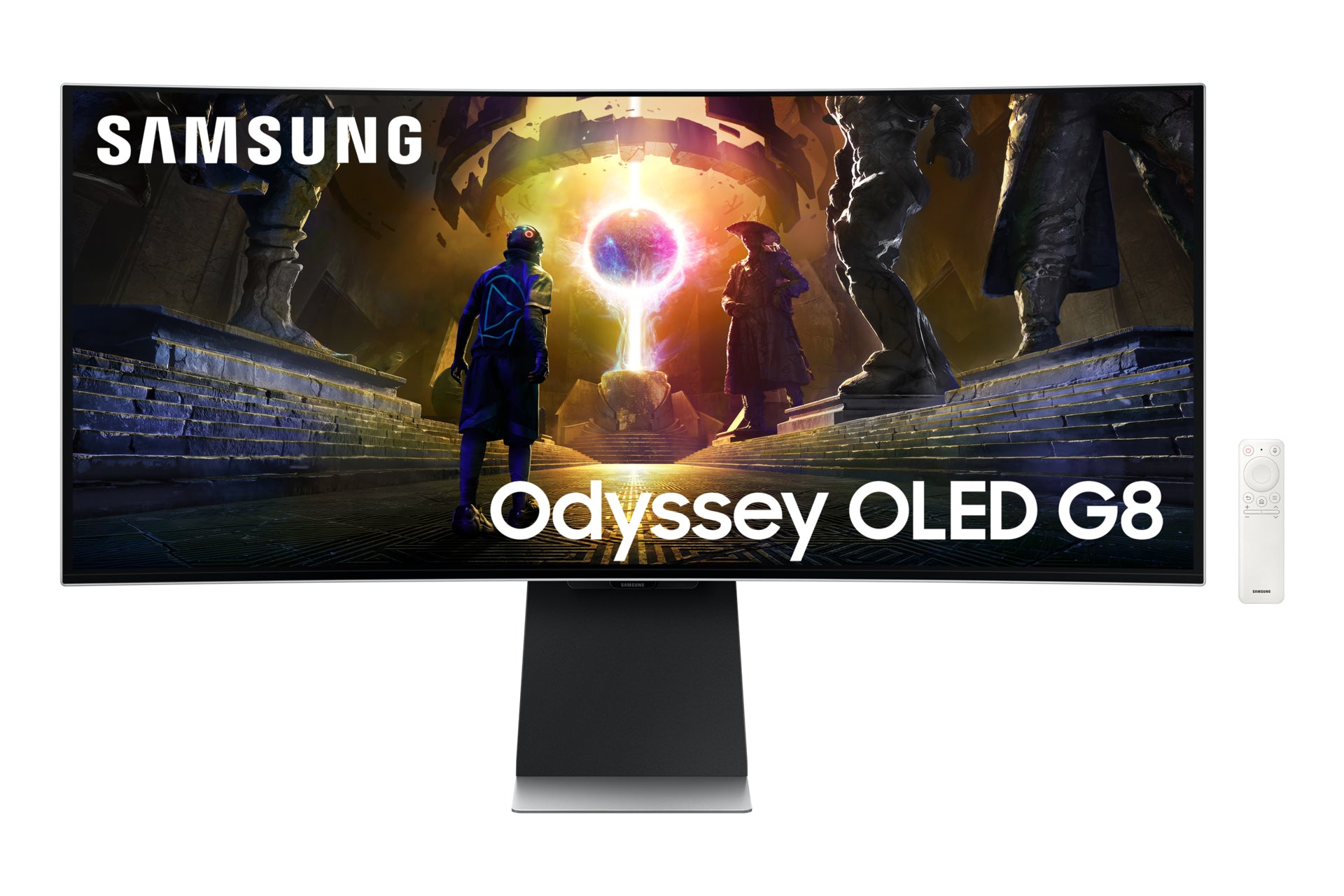 Samsung G85SD (S34DG850SU) – Monitor, 34", OLED, 175 Hz, 250 cd/m², Tizen, Silber