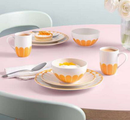 Villeroy & Boch Fleur Soleil Müslischale – Porzellan, Gelb, 4 Stück