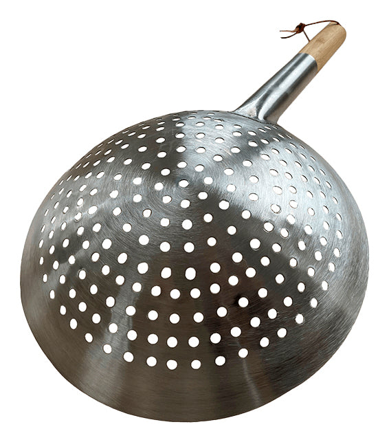 Hot Wok Sieb Ø 26 × 11,5 cm, Edelstahl/Holz, Silber