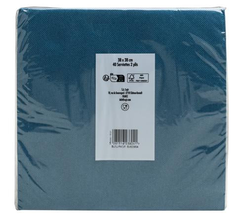PRONAPPE Servietten blau – 38 × 38 cm, 2-lagig – 40 Stück
