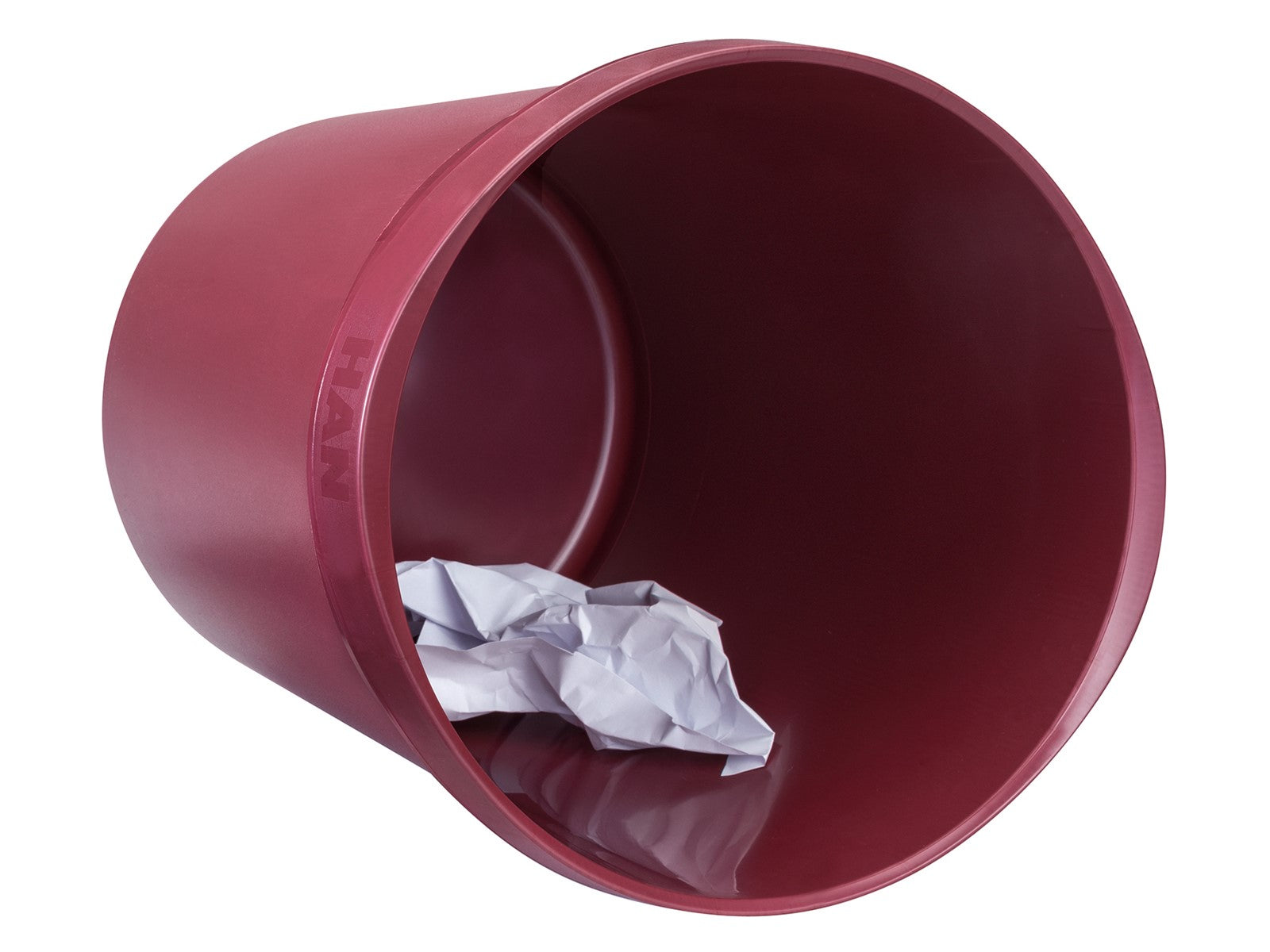 HAN Papierkorb KARMA öko – 18 l – Recycling-Kunststoff, rund – Dunkelrot