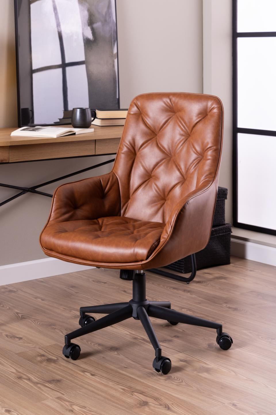 Actona AC Design Bürostuhl Erik – braun, Kunstleder