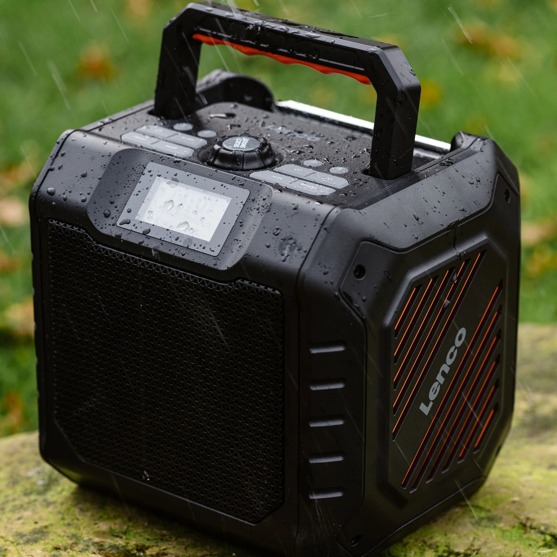 Lenco ODR-160GY – Baustellenradio DAB+/UKW, Bluetooth, IPX5, 20 h Akku – Schwarz