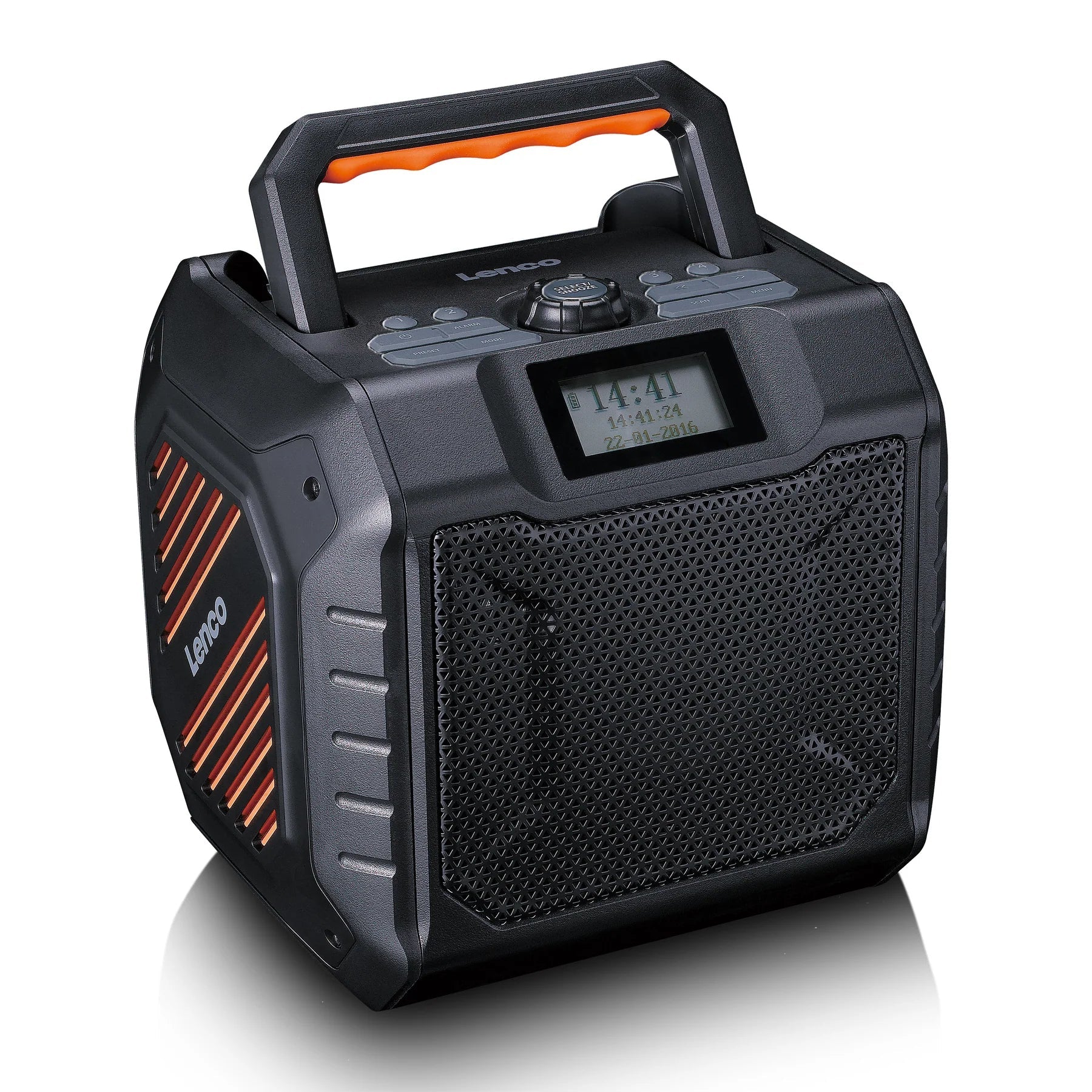 Lenco ODR-160GY – Baustellenradio DAB+/UKW, Bluetooth, IPX5, 20 h Akku – Schwarz