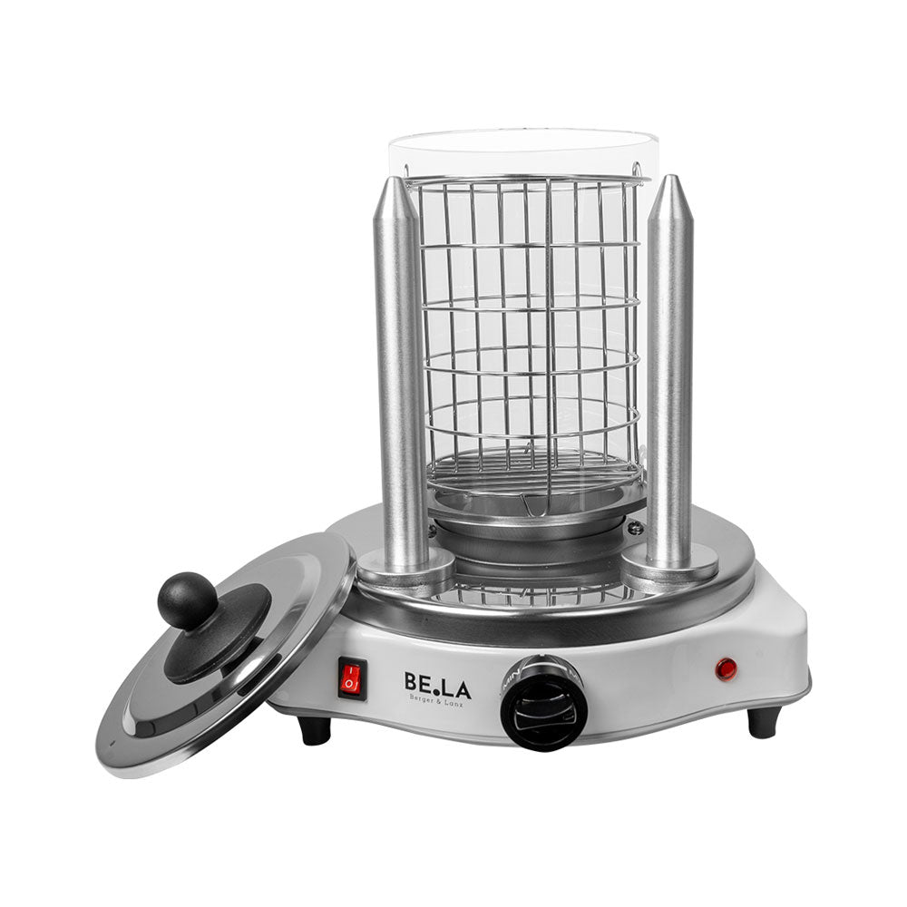 BergerLanz Hot Dog-Bräter HD102 – 2 Hotdogs, 420 W – silber/weiss