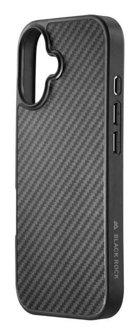 Black Rock Robustes Carbon Backcover – für Apple iPhone 17, PC+TPU, Schwarz