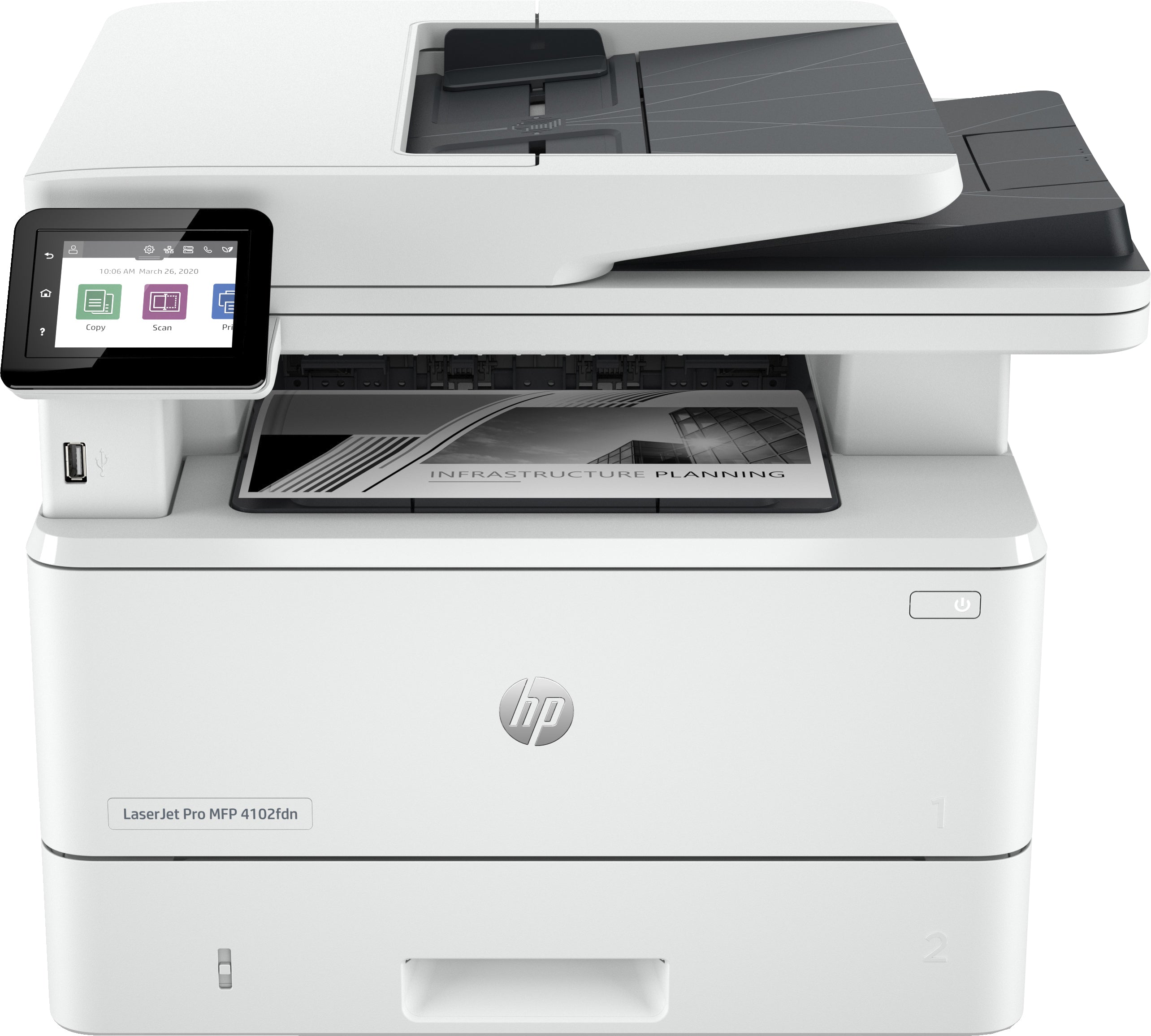 HP LaserJet Pro 4102 fdn – S/W Laser-MFP, 4-in-1 – LAN – Duplex