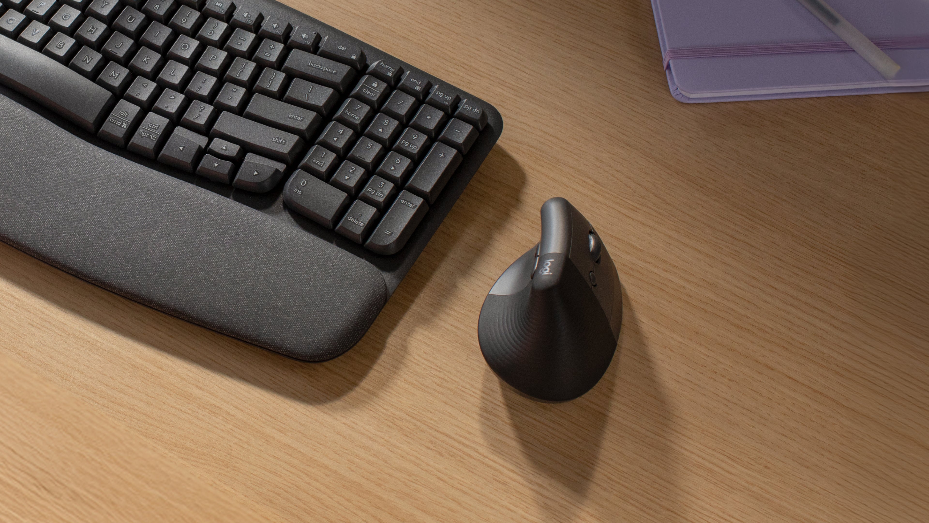Logitech Lift Right Ergonomische Maus – für Rechtshänder, vertikal, Graphit/Schwarz