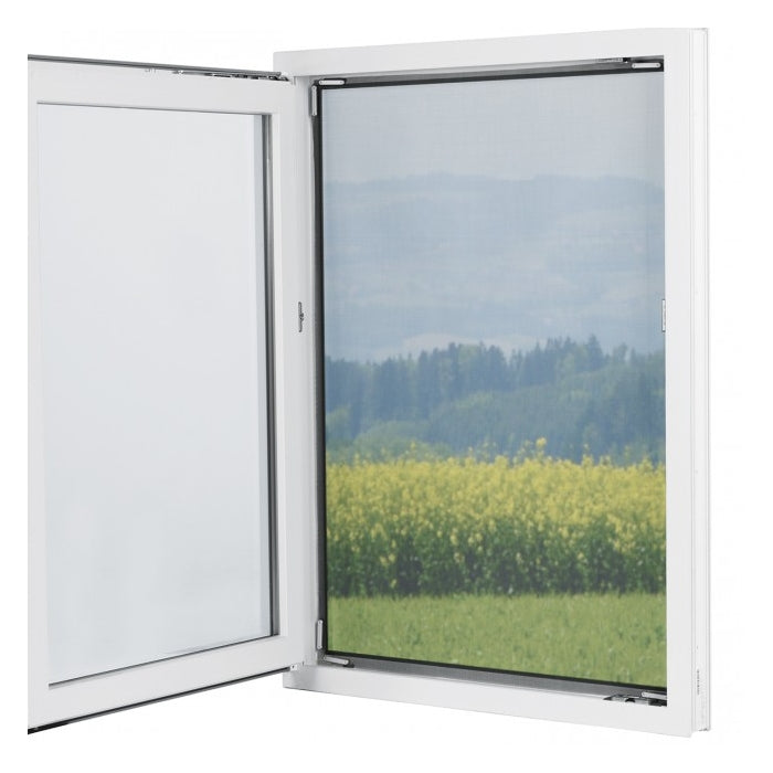 EASYmaxx Fenster-Fliegengitter – 150 × 130 cm – Schwarz – Magnetbefestigung, zuschneidbar – für Fluginsekten