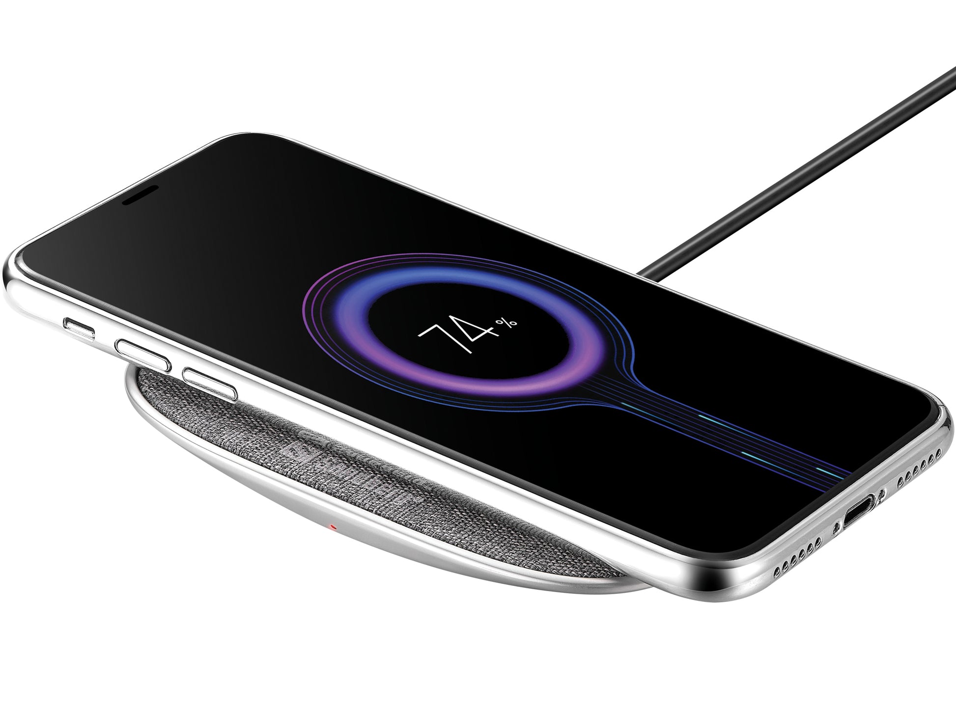 Sandberg SleekPad Kabelloses Ladegerät 15 W – Qi – USB‑C×1 – für Qi-fähige Geräte – Grau