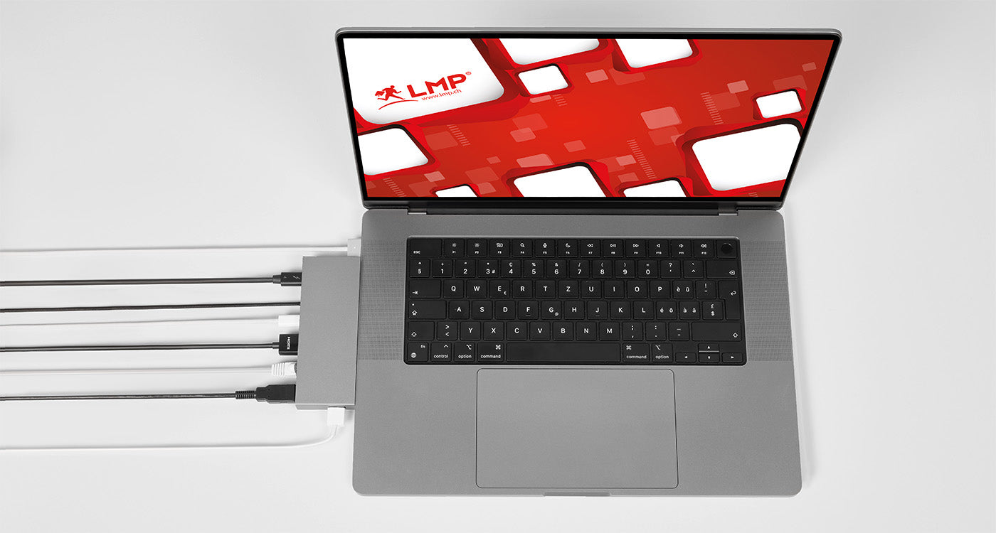 LMP 24418 Dockingstation – USB-C, 1× HDMI, 2× USB-A, 1× USB-C, 100 W PD, GbE, für MacBook Air & Pro M1/M2