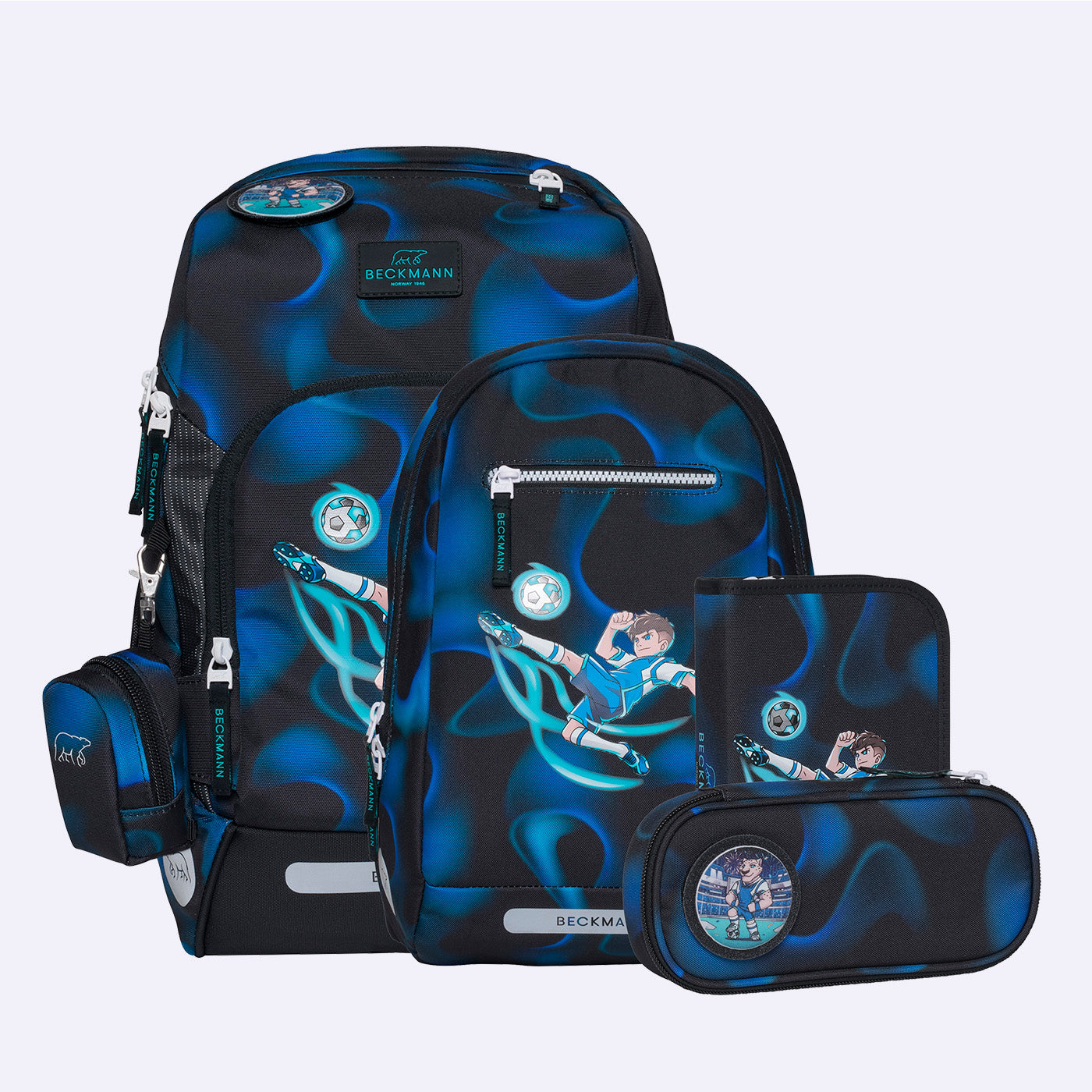 Beckmann Schulrucksack Active Air Flx – 6-teilig – Magic League – 26,0×39,0×22,0 cm – Recycelte Materialien