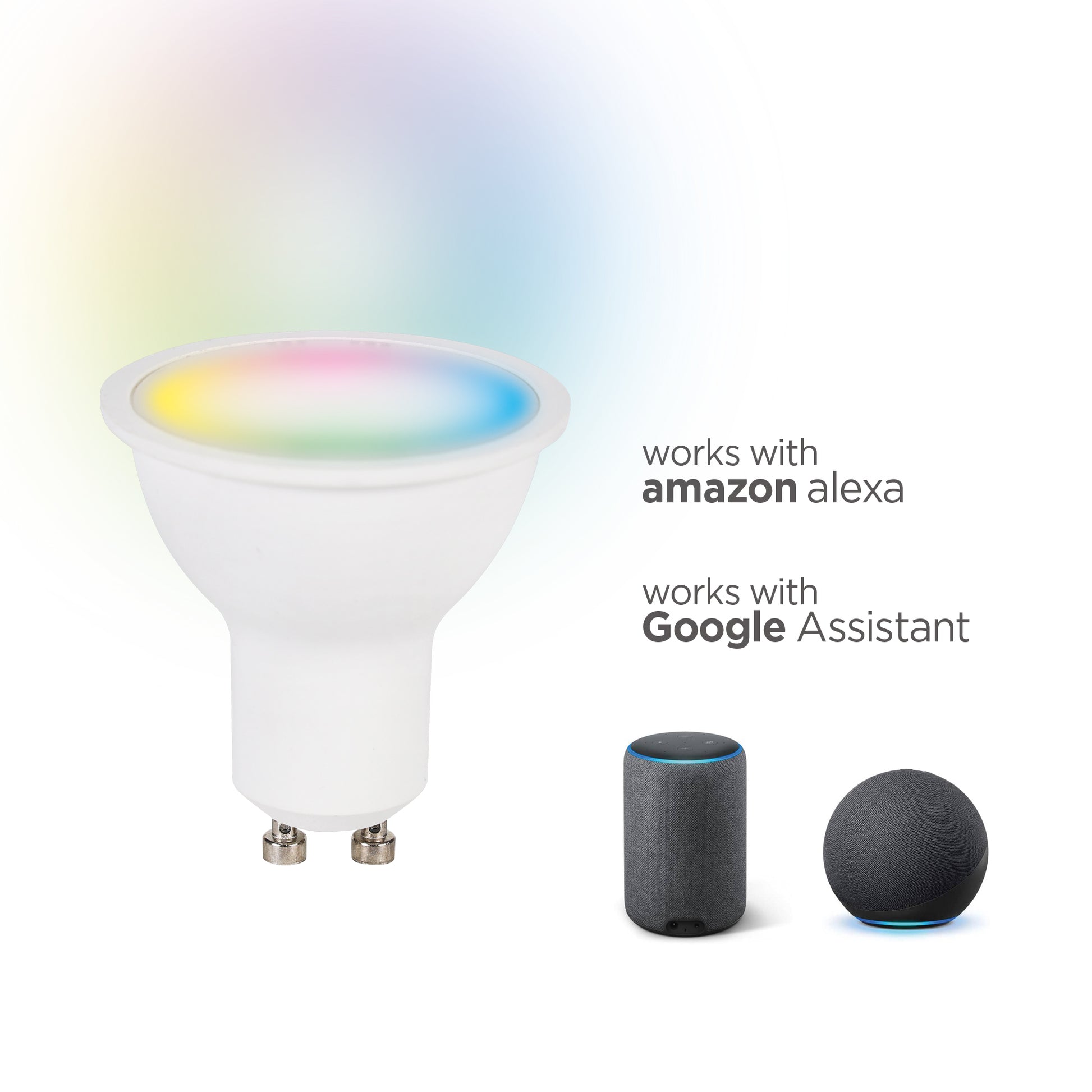 KSIX Leuchtmittel (Smart) – 2er Pack GU10, 400 lm, 5,5 W, RGBIC, 3000–6500 K, BT, für Alexa/HomeKit, weiss