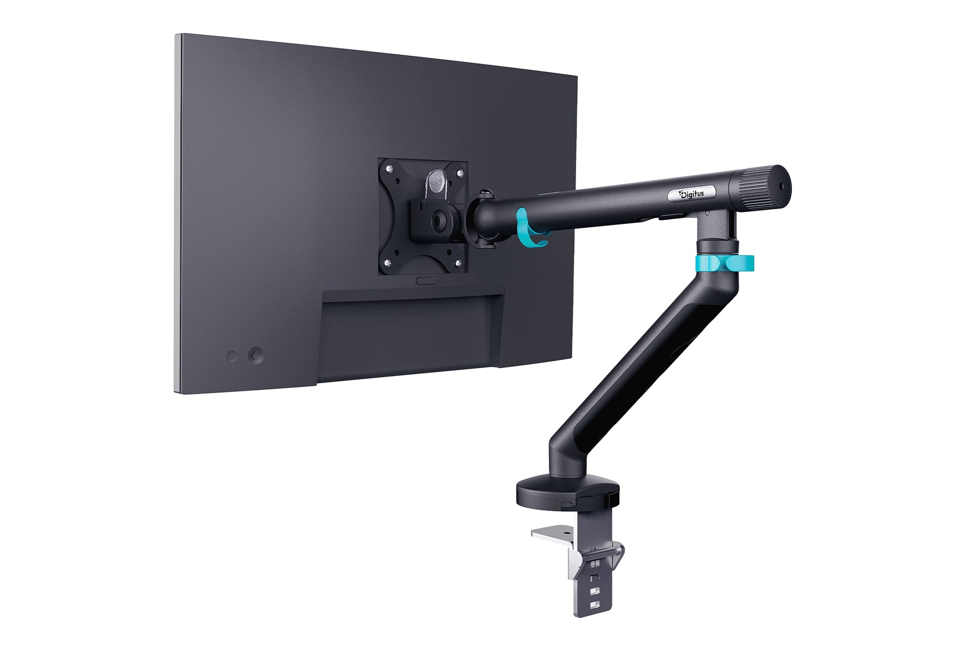 Digitus Single Design – Monitorarm Tischhalterung – Klemme/Durchführung – bis 35" – VESA 75×75/100×100 mm