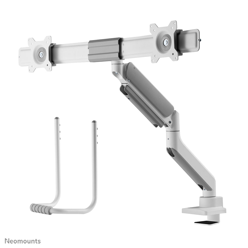 Neomounts DS75-450WH2 – Monitorarm, Dual, Tischklemme, bis 32", VESA 75 × 75/100 × 100 mm, 8 kg, weiss