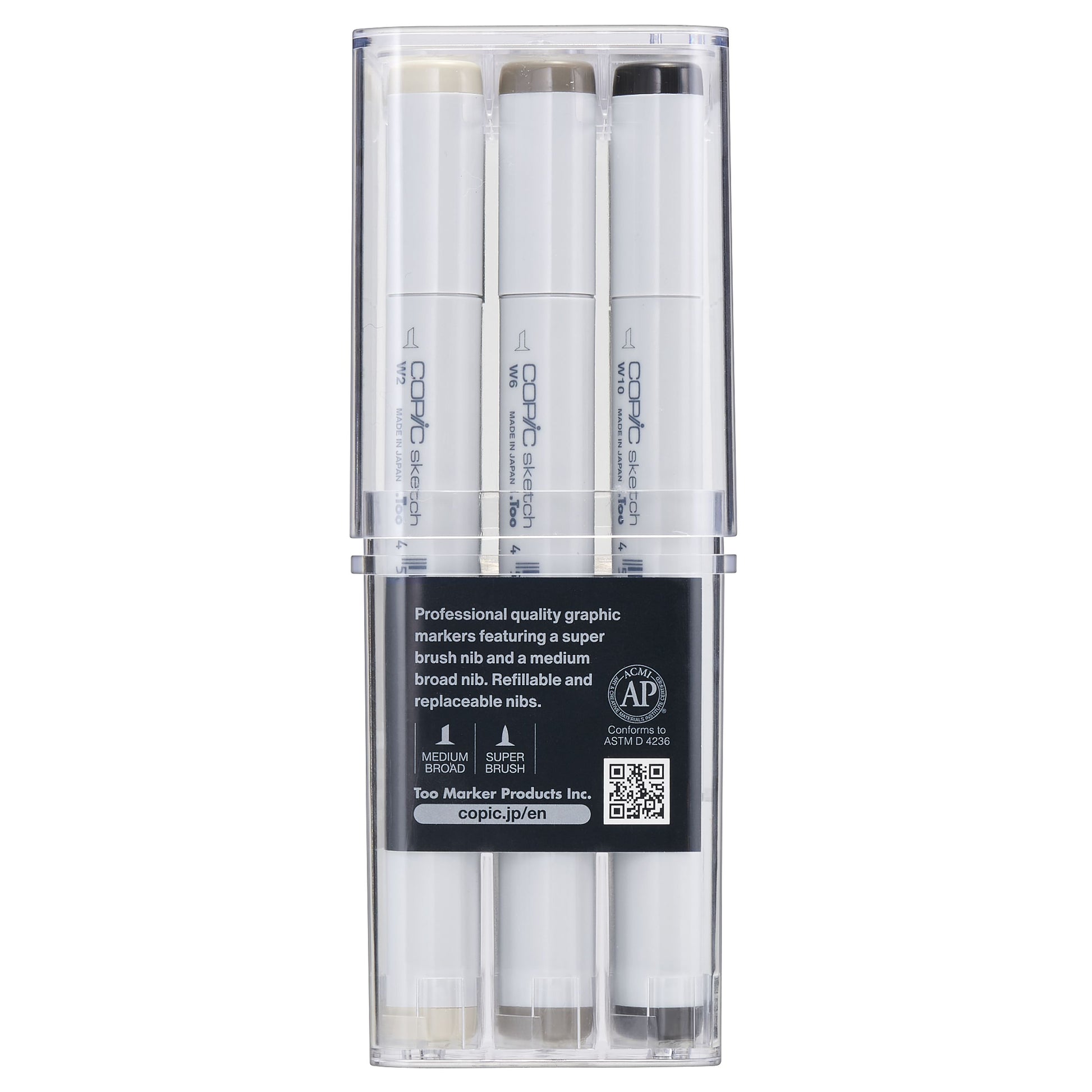 Copic Sketch Doppelfasermaler – Duo-Spitze Meissel/Bürste, 12er Set