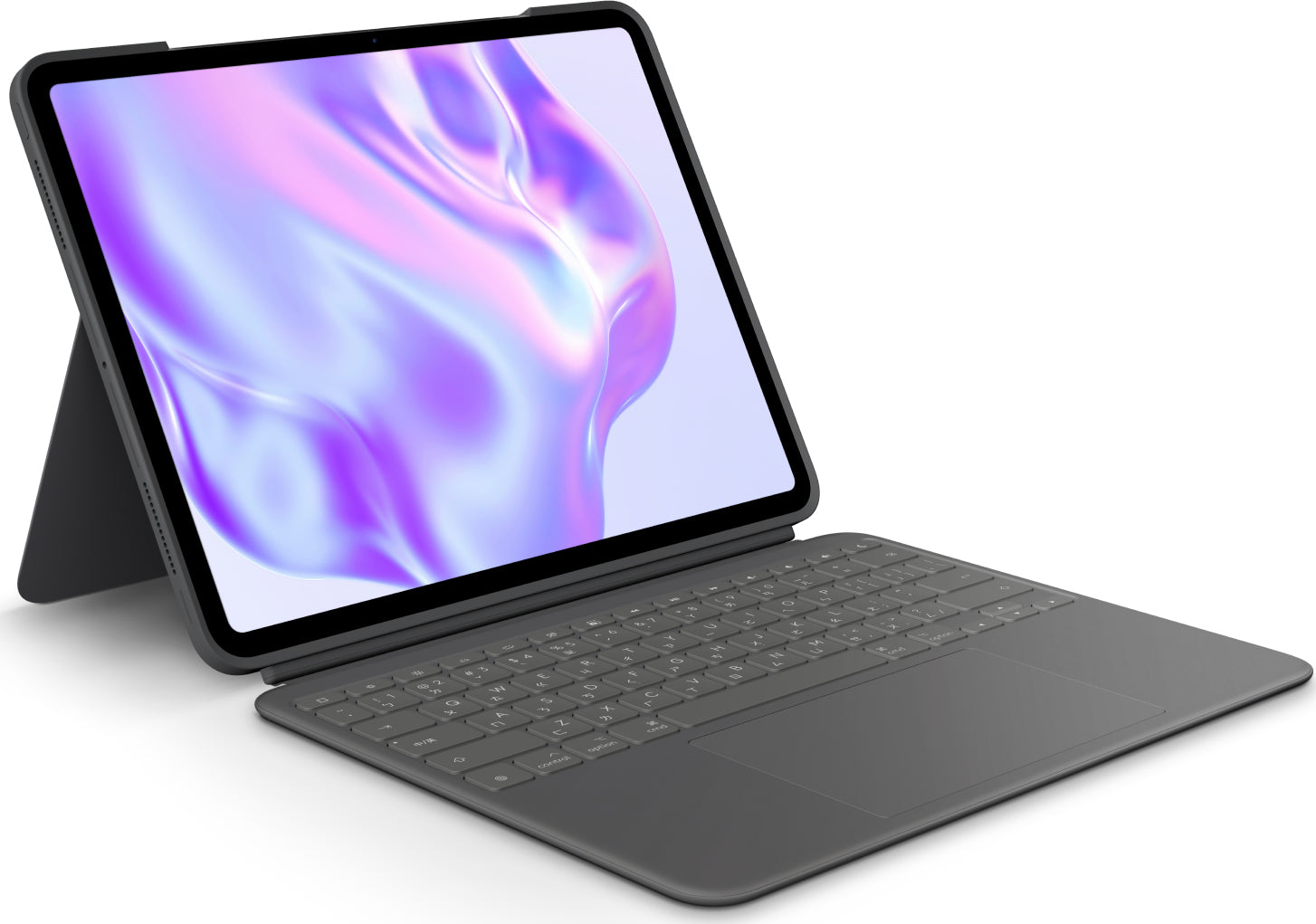 Logitech COMBO TOUCH – Tastatur, CH-Layout (DE-CH), mit Touchpad, Grau – für iPad Pro 13" (M4)