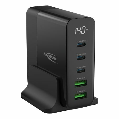 Ansmann USB-Tischladegerät DC5140PD – 140 W, Schwarz