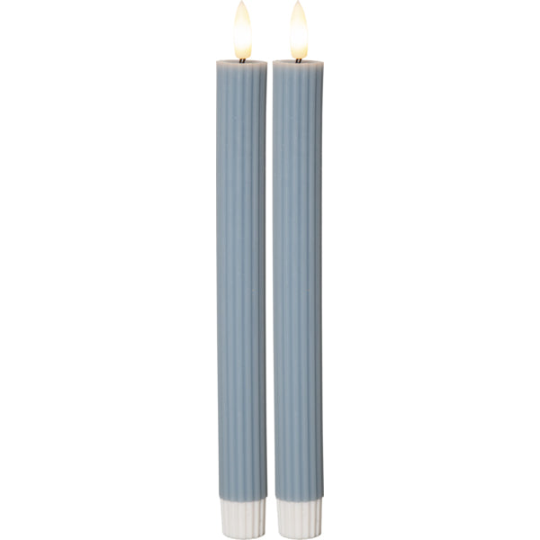 Star Trading LED-Teelicht – 2er Pack, Warmweiss, flackernd, Timer (6/18 h), batteriebetrieben, Blau