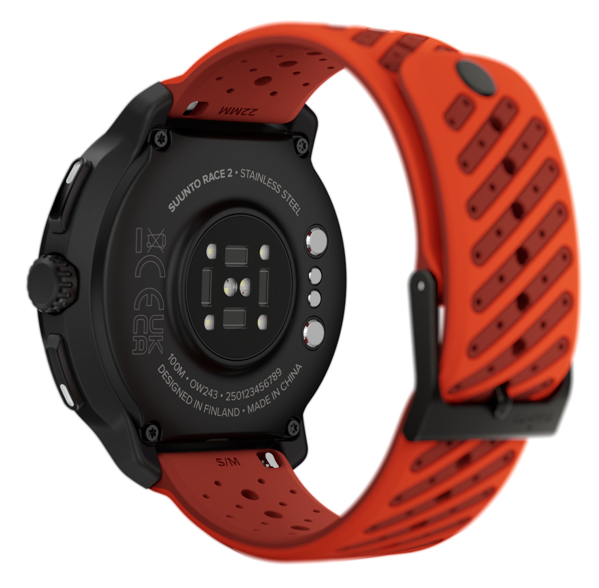 Suunto Race 2 49 mm GPS – Polyamid Schwarz, Sportband, Orange, 100 m, für iPhone, Android