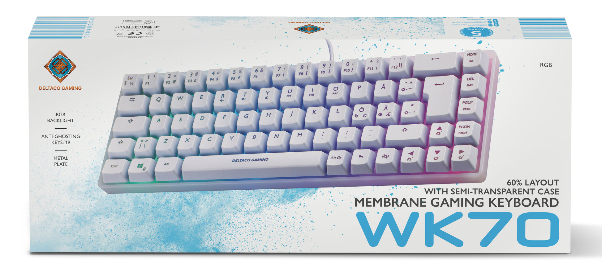 Deltaco Gaming DELTACO GAM-158-W – Mini Tastatur – Membran – Verkabelt – USB-A – QWERTZ (CH) – Ohne Ziffernblock