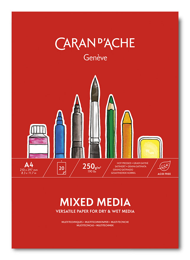 Caran d-Ache Caran d'Ache – Skizzenblock, Papier, 21 × 29,7 cm, weiss