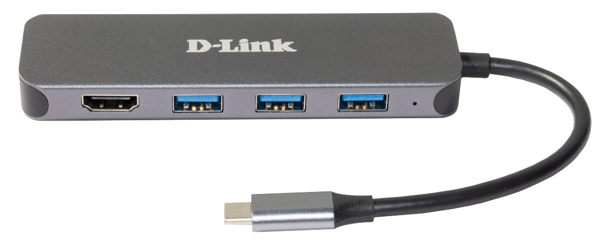 D-Link DUB-2333 Multiport-Adapter – USB-C, 1× HDMI, 3× USB-A, 60 W PD, für Windows/Mac