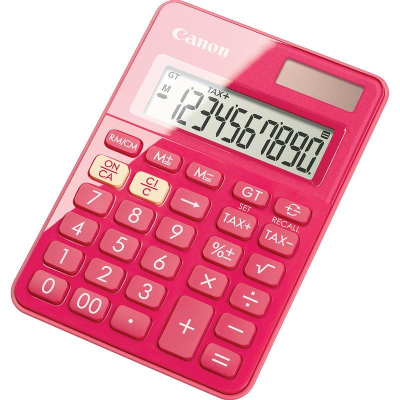 Canon Tischrechner LS-100KB – 10-stellig – Solar/Batterie – Pink