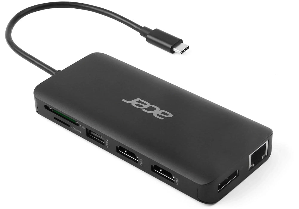 Acer Dockingstation – USB-C, 1× DP, 2× HDMI, 2× USB-A, 100 W PD, GbE, für Windows/Mac/ChromeOS