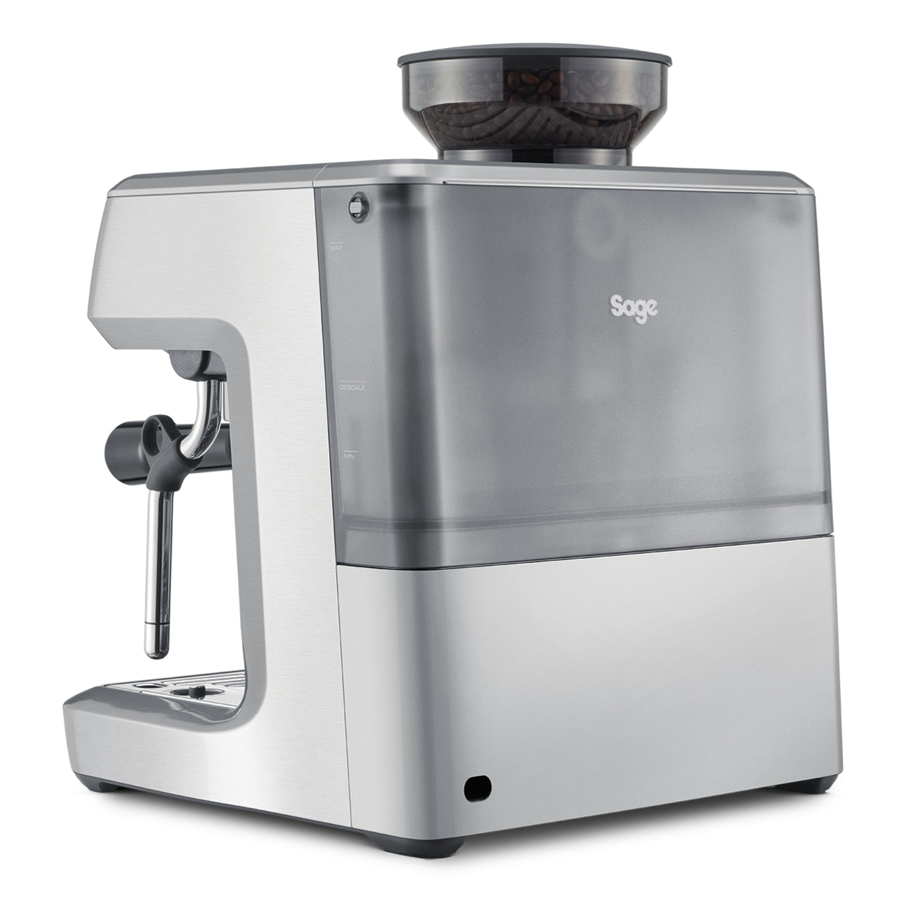 Sage Barista Express Espressomaschine (Siebträger) – 15 bar, 2 l, Milchaufschäumer, Silber