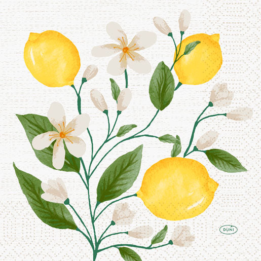 Duni Servietten Lemon Fiesta – mehrfarbig – 33 × 33 cm, 3-lagig – 1'000 Stück