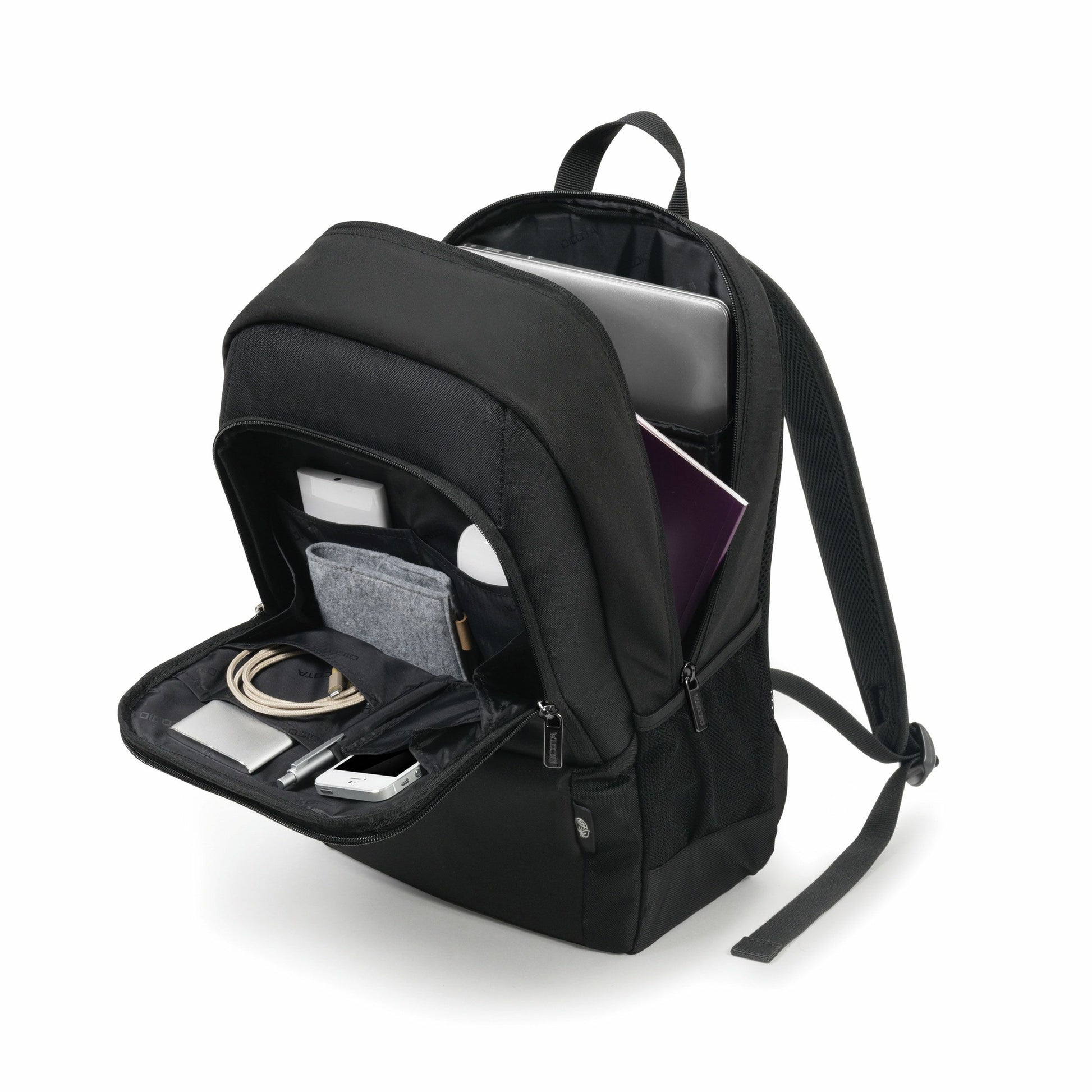 DICOTA Notebook-Rucksack bis 14,1" – 20 l, aus recycelten Materialien – Schwarz