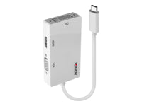 Lindy 43273 Multi-Monitor-Adapter USB 3.1 zu HDMI/DVI – 4K (3840 × 2160), DVI 1920 × 1200, Weiss