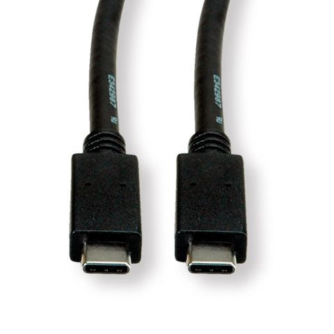 ROLINE USB-C auf USB-C Kabel – USB 3.2 Gen 2 (10 Gbit/s) – 2 m – PD 100 W – E-Marker, vergoldete Kontakte