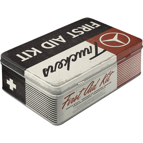 Nostalgic Art Daimler Truck Aufbewahrungsbox 2,5 l (mit Deckel) – Metall – Weiss/Rot – 230 × 160 × 70 mm