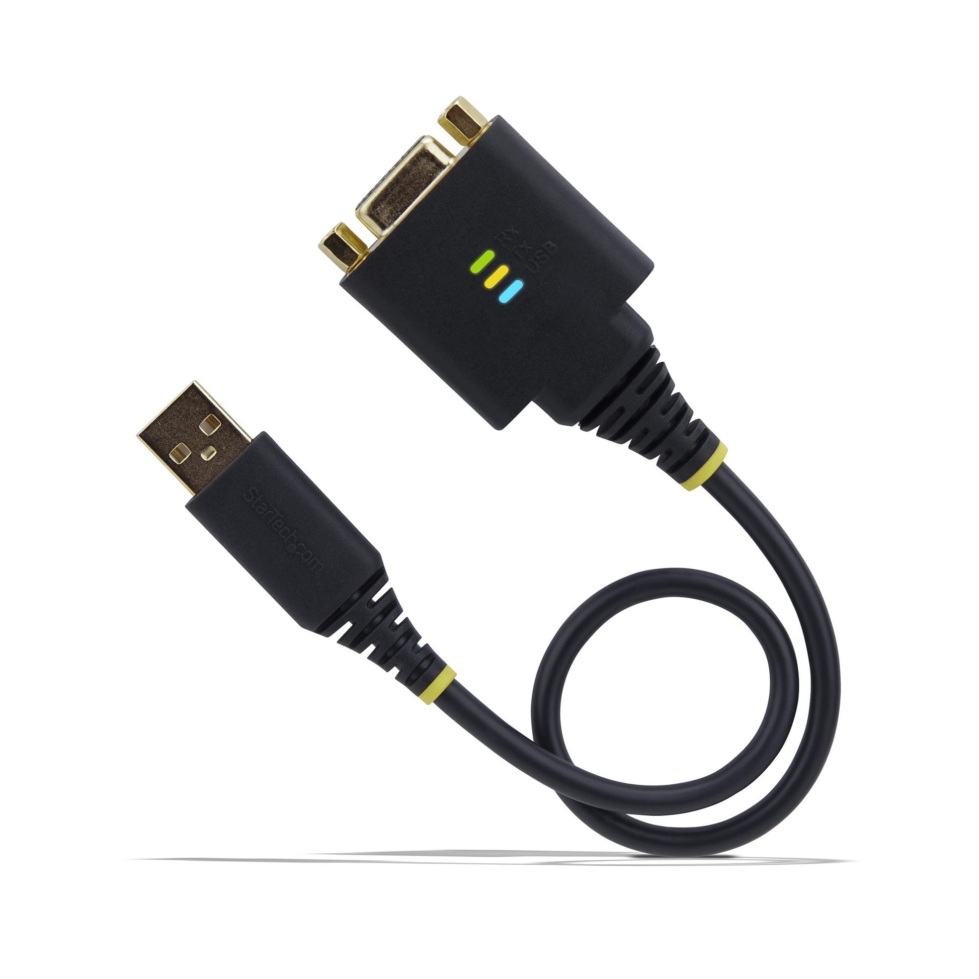 StarTech.com USB-A zu DB-9 Null-Modem-Adapter – 0,3 m, FTDI FT232R, 921,6 Kbit/s, für Windows/macOS/Linux