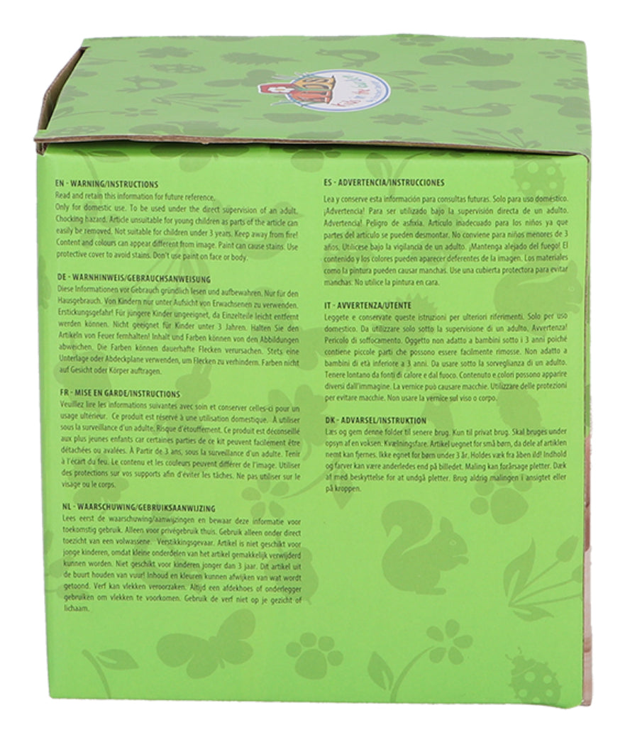 Esschert Design Bastelset – Blumentopf Insekten – 12,9×11,9 cm – 6 Farben, Pinsel