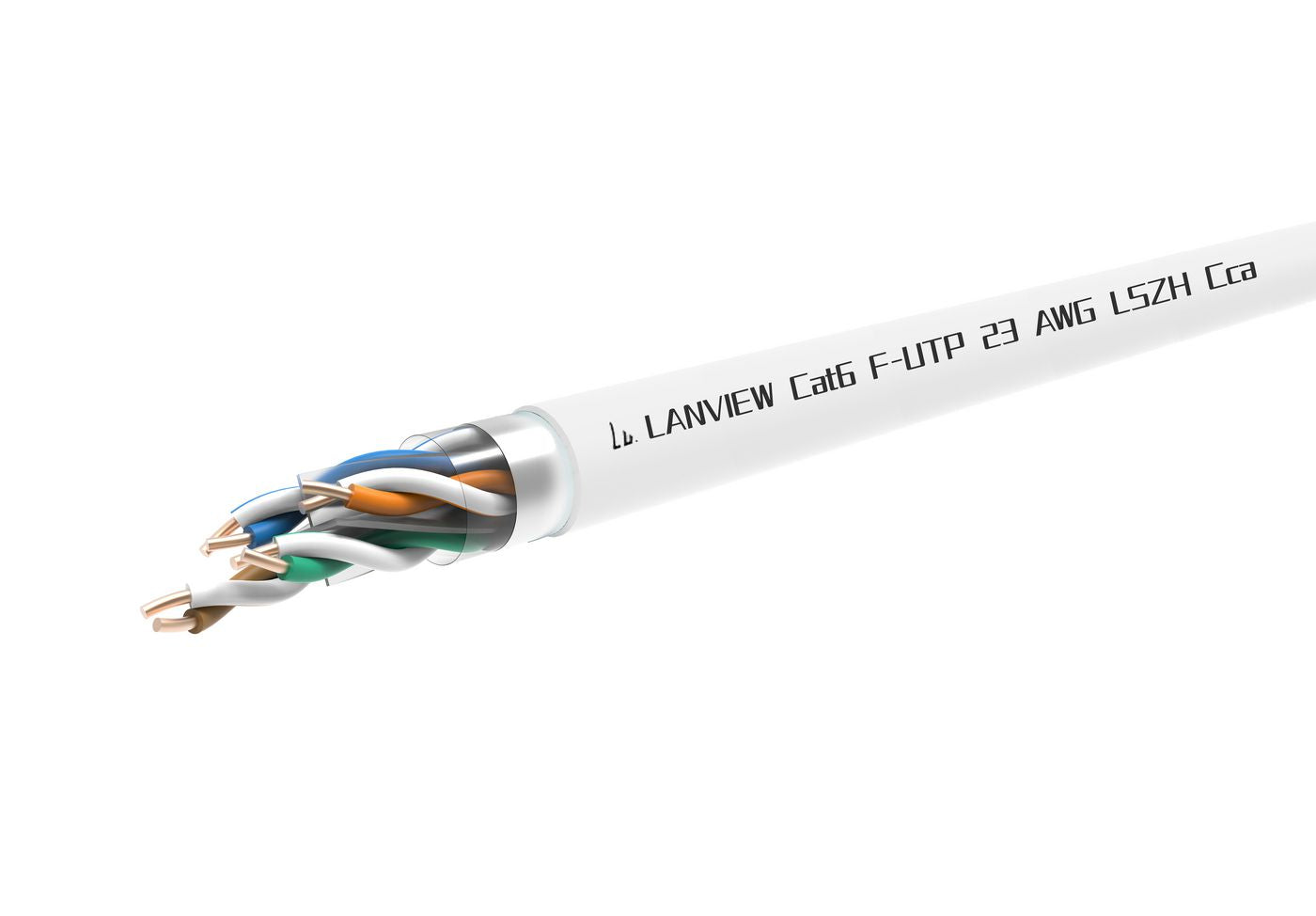 Lanview Cat6 F-UTP Netzwerkkabel – 305 m, Weiss, LSZH, Cca