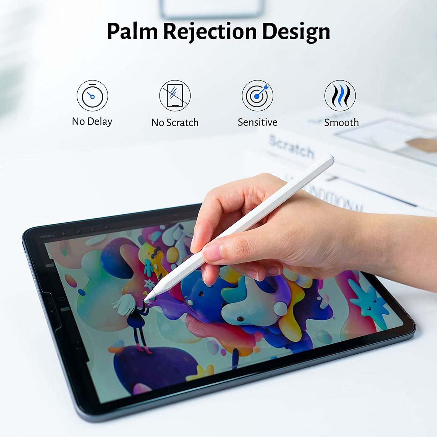 eSTUFF Eingabestift für Apple iPad (6.–10. Gen.), iPad Air (3.–5. Gen.), iPad Pro 11" (1.–4. Gen.) – magnetisch