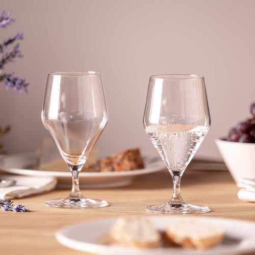 LEONARDO TWENTY4 Wasserglas – 0,33 l, Kristallglas, Transparent, Spülmaschinenfest, Stossfest, 6 Stück