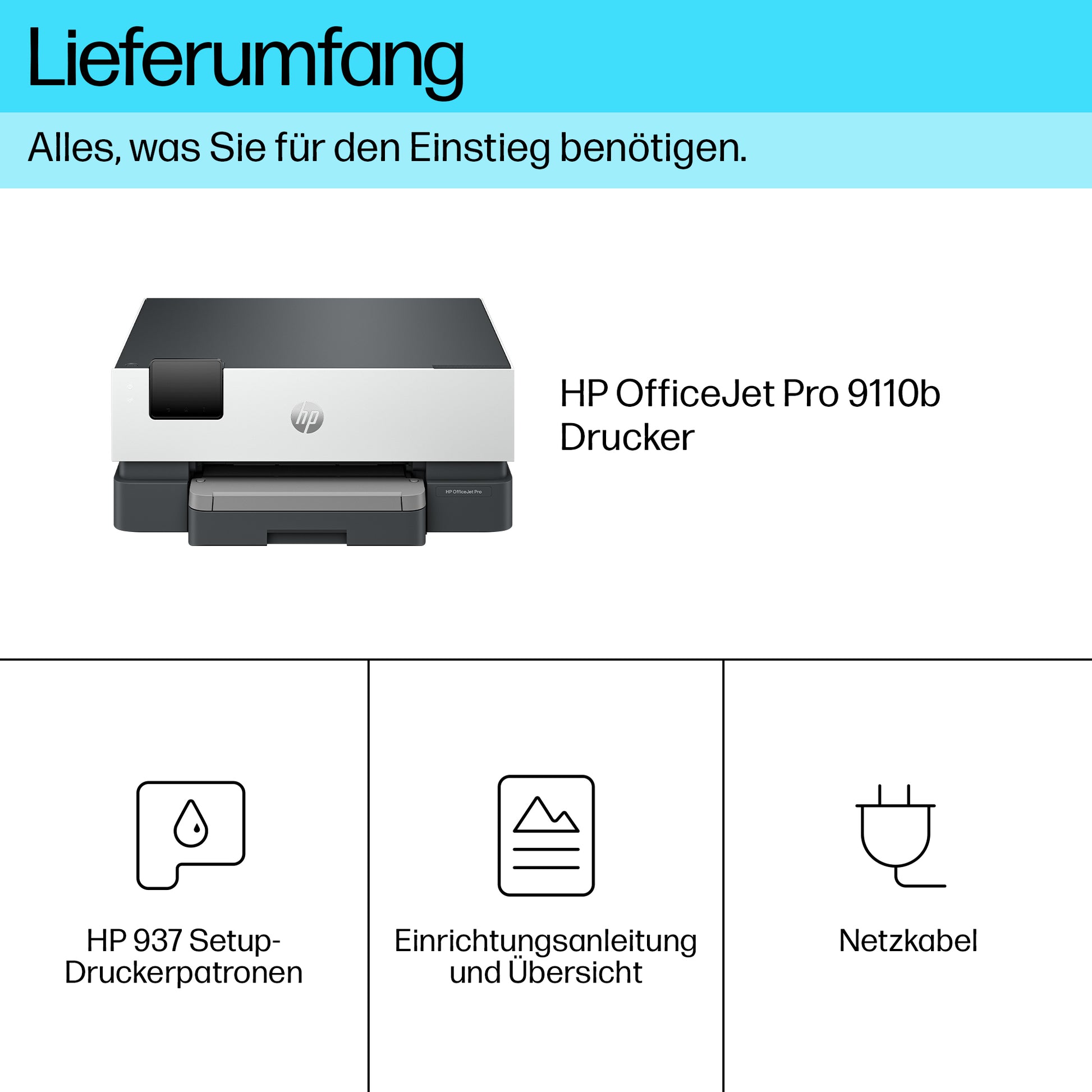 HP OfficeJet Pro 9110B – Desktopdrucker (A4/A3), Farbe, Duplex, WLAN