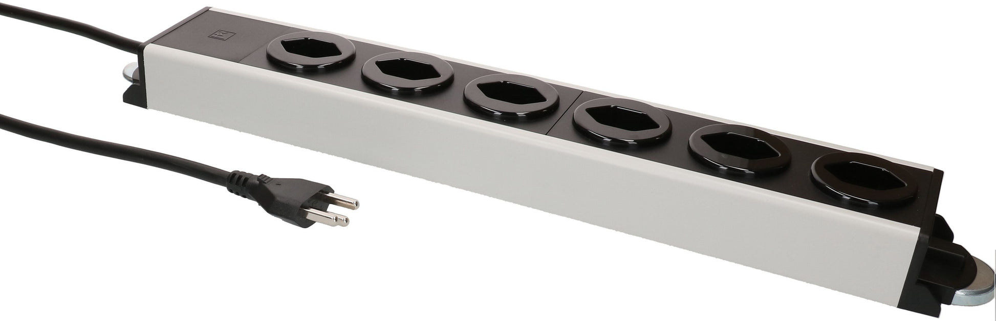Max Hauri AG Max Hauri Power Line Steckdosenleiste – 6× T23, 1,5 m, ohne Schalter, grau/schwarz