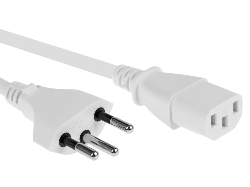 Furber. Netzkabel – T12–IEC C13, 1 m, 230 V/10 A, weiss