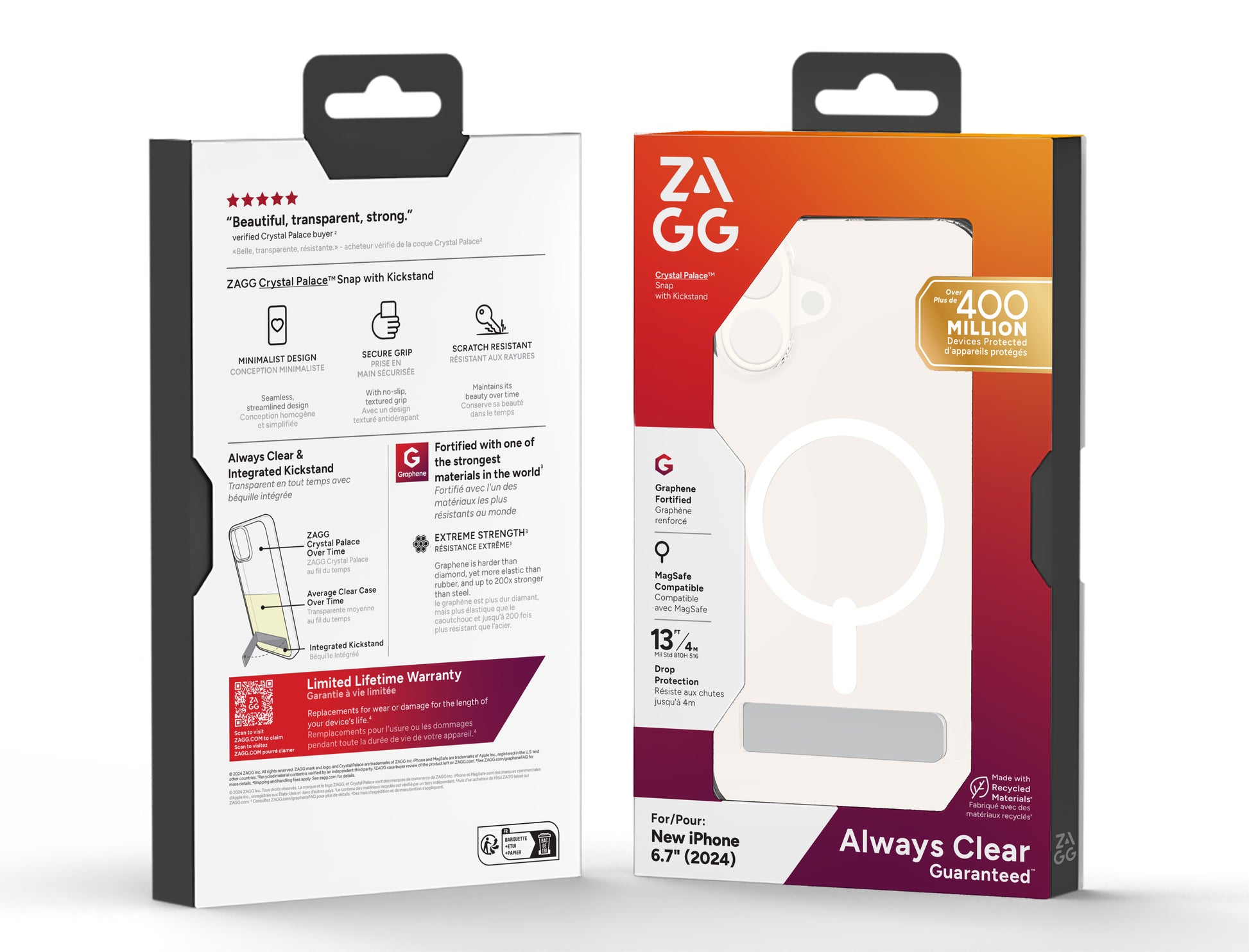 ZAGG Backcover Crystal Palace – für Apple iPhone 16 Plus – transparent
