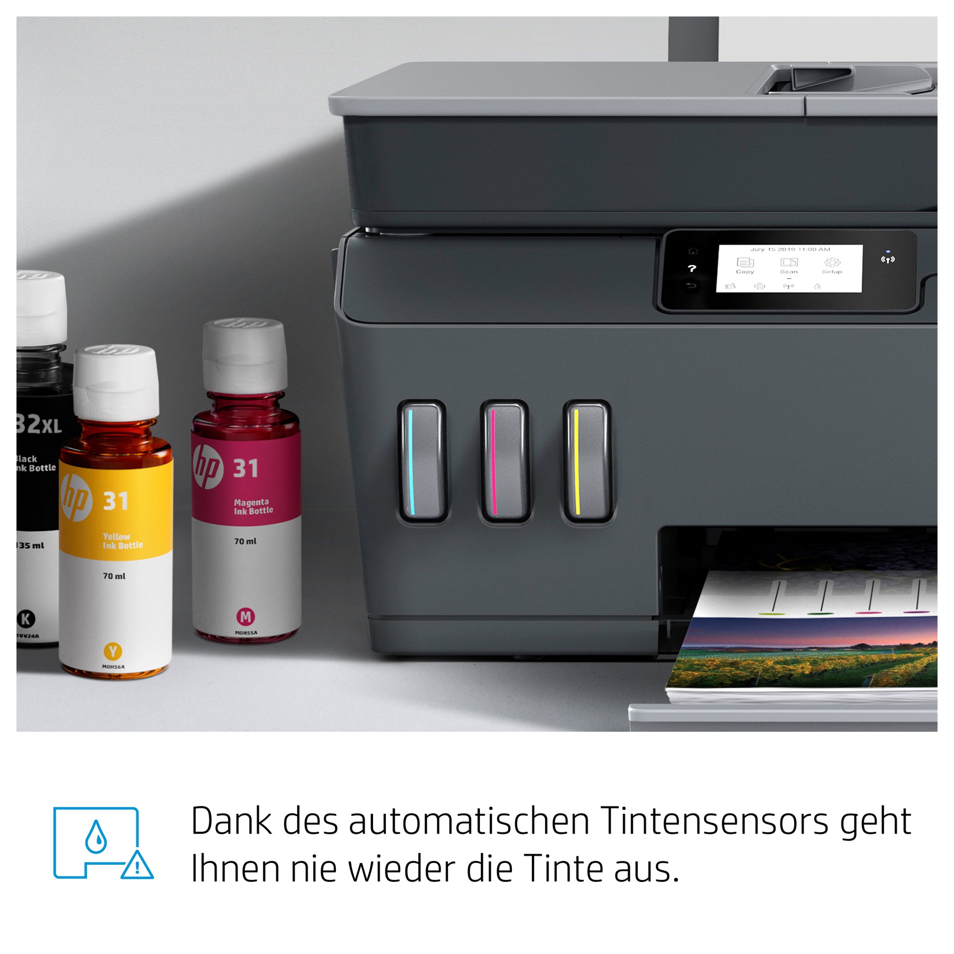 HP Smart Tank Plus 570 Wireless – Farbiger Tintenstrahl-MFP A4, 3-in-1 – USB/WLAN – Duplex, ADF – 11 ppm S/W